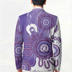 NAIDOC Week 2026 Blazer 50 Years Deadly Dhari Purple Aboriginal Art