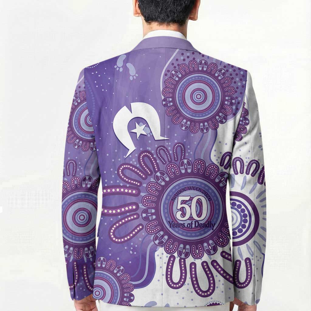 NAIDOC Week 2026 Blazer 50 Years Deadly Dhari Purple Aboriginal Art