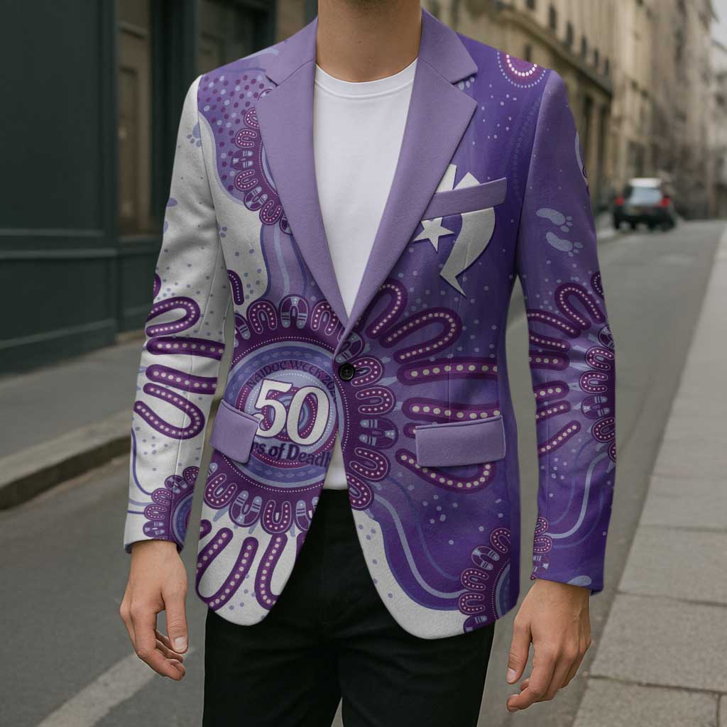 NAIDOC Week 2026 Blazer 50 Years Deadly Dhari Purple Aboriginal Art