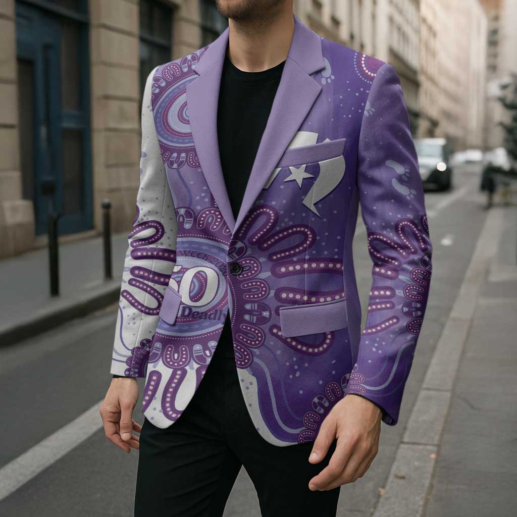 NAIDOC Week 2026 Blazer 50 Years Deadly Dhari Purple Aboriginal Art