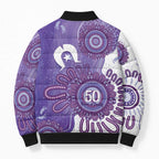 NAIDOC Week 2026 Bomber Puffer Jacket 50 Years Deadly Dhari Purple Aboriginal Art