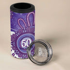 NAIDOC Week 2026 4 in 1 Can Cooler Tumbler 50 Years Deadly Dhari Purple Aboriginal Art