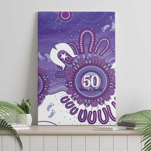 NAIDOC Week 2026 Canvas Wall Art 50 Years Deadly Dhari Purple Aboriginal Art