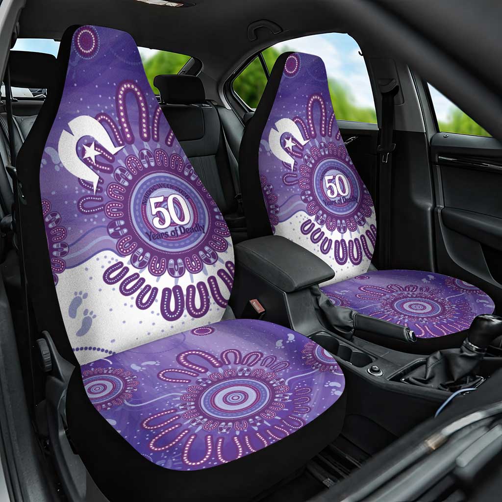 NAIDOC Week 2026 Car Seat Cover 50 Years Deadly Dhari Purple Aboriginal Art