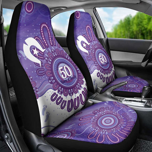NAIDOC Week 2026 Car Seat Cover 50 Years Deadly Dhari Purple Aboriginal Art