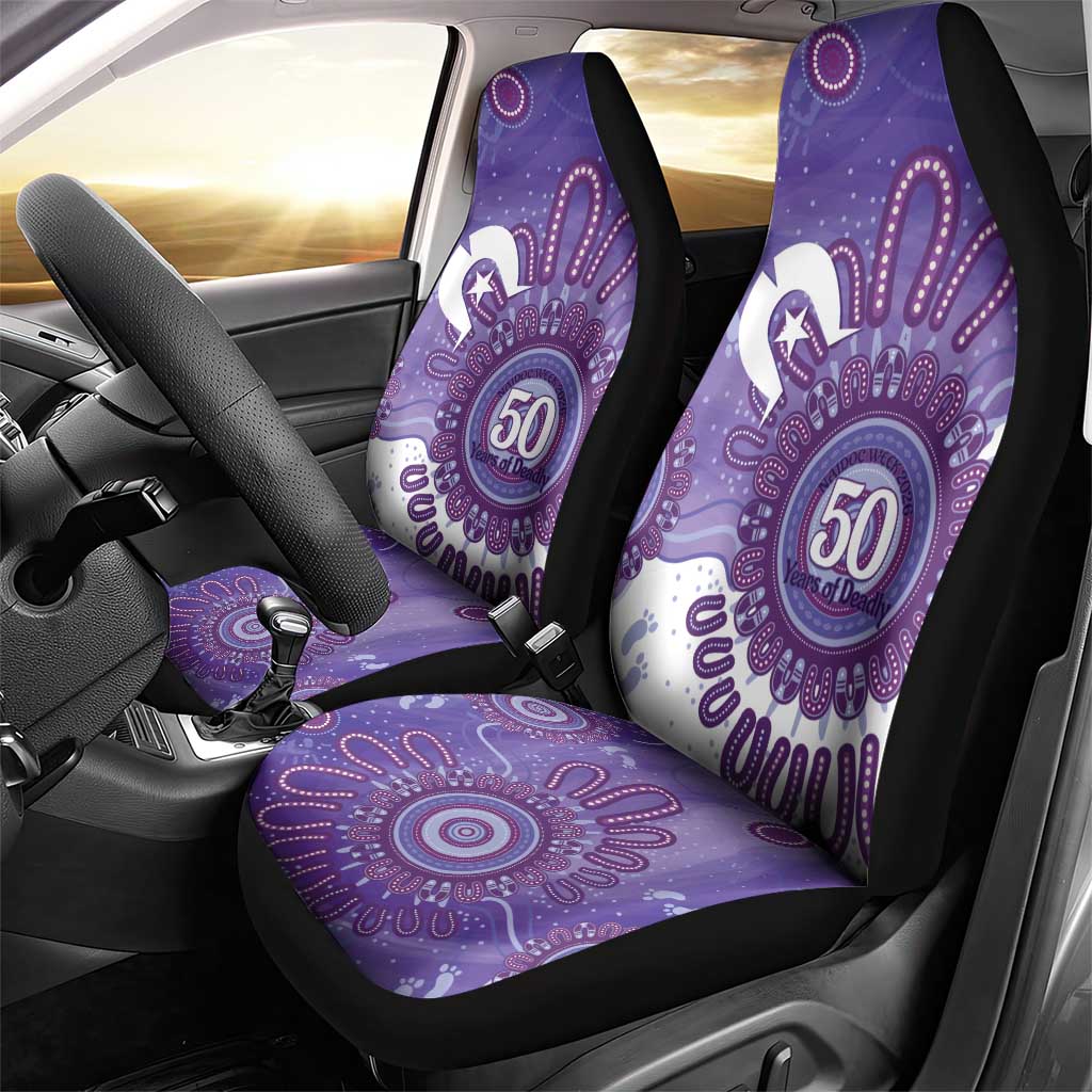 NAIDOC Week 2026 Car Seat Cover 50 Years Deadly Dhari Purple Aboriginal Art