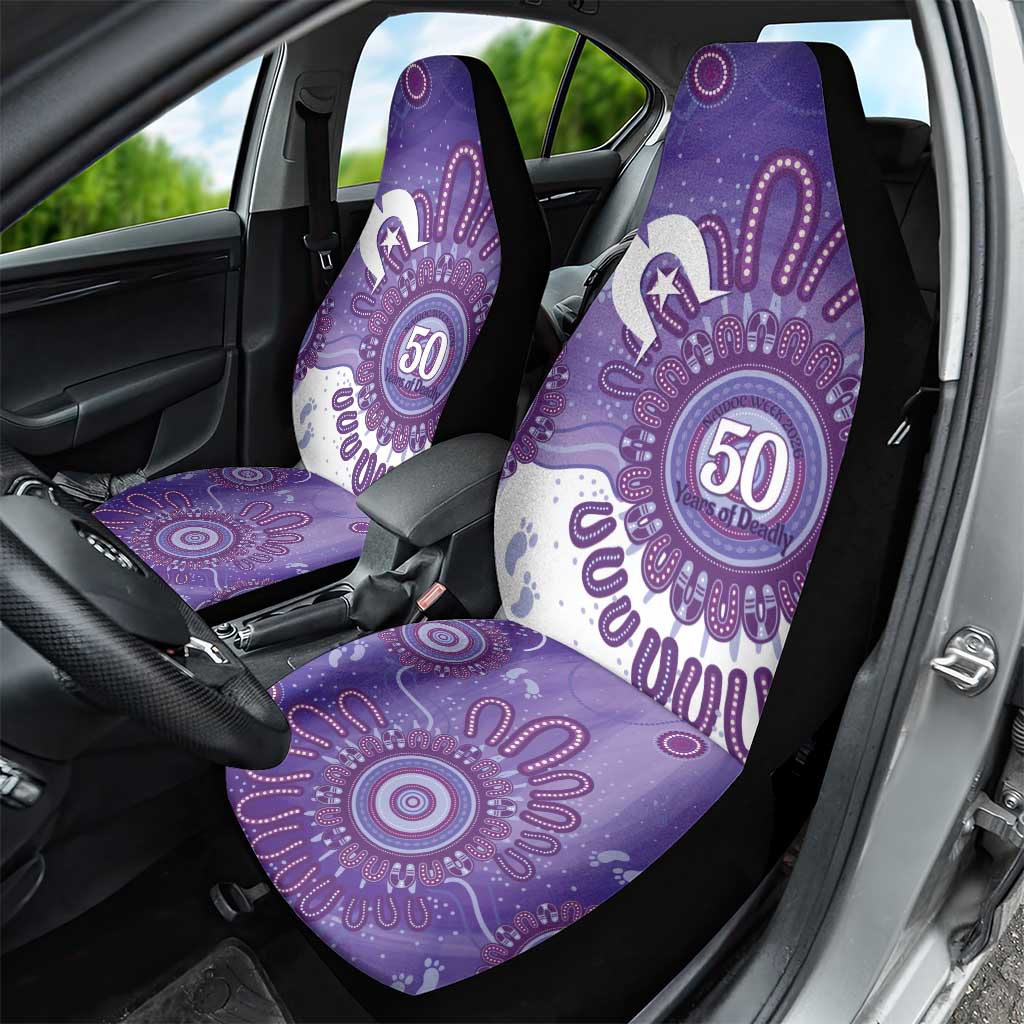 NAIDOC Week 2026 Car Seat Cover 50 Years Deadly Dhari Purple Aboriginal Art