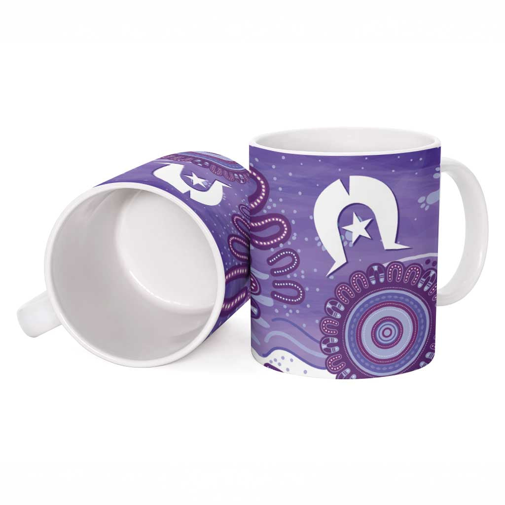 NAIDOC Week 2026 Ceramic Mug 50 Years Deadly Dhari Purple Aboriginal Art