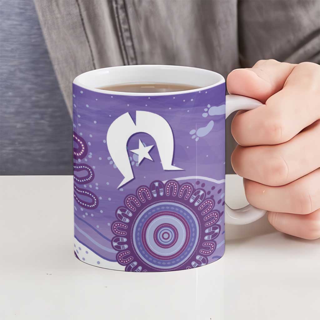 NAIDOC Week 2026 Ceramic Mug 50 Years Deadly Dhari Purple Aboriginal Art