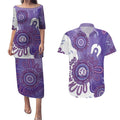NAIDOC Week 2026 Couples Matching Puletasi and Hawaiian Shirt 50 Years Deadly Dhari Purple Aboriginal Art