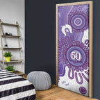 NAIDOC Week 2026 Door Cover 50 Years Deadly Dhari Purple Aboriginal Art
