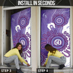 NAIDOC Week 2026 Door Cover 50 Years Deadly Dhari Purple Aboriginal Art
