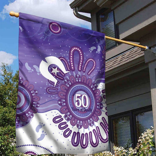 NAIDOC Week 2026 Garden Flag 50 Years Deadly Dhari Purple Aboriginal Art