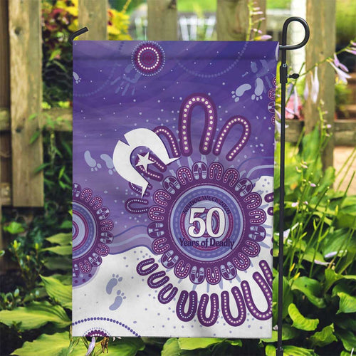 NAIDOC Week 2026 Garden Flag 50 Years Deadly Dhari Purple Aboriginal Art