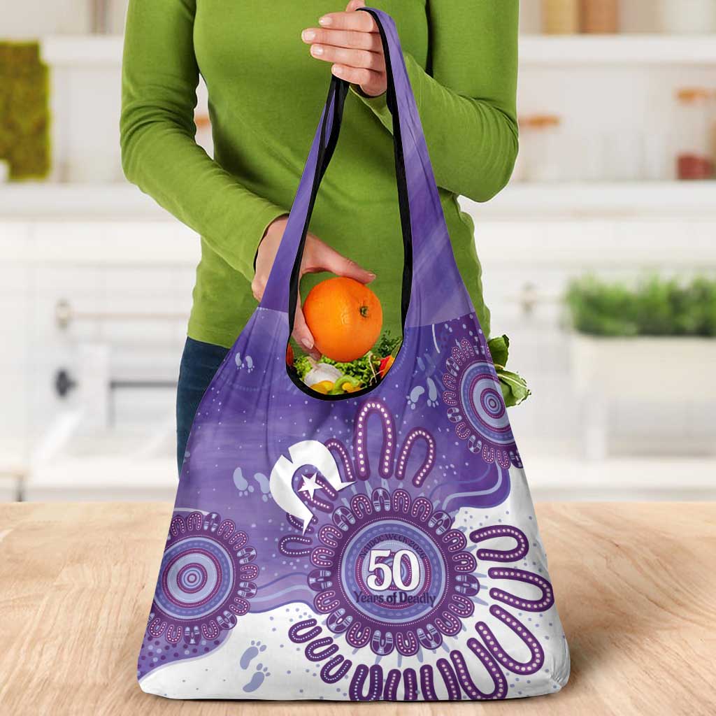 NAIDOC Week 2026 Grocery Bag 50 Years Deadly Dhari Purple Aboriginal Art