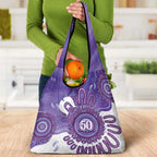 NAIDOC Week 2026 Grocery Bag 50 Years Deadly Dhari Purple Aboriginal Art