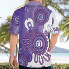 NAIDOC Week 2026 Hawaiian Shirt 50 Years Deadly Dhari Purple Aboriginal Art