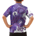 NAIDOC Week 2026 Hawaiian Shirt 50 Years Deadly Dhari Purple Aboriginal Art