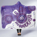 NAIDOC Week 2026 Hooded Blanket 50 Years Deadly Dhari Purple Aboriginal Art