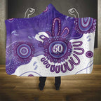 NAIDOC Week 2026 Hooded Blanket 50 Years Deadly Dhari Purple Aboriginal Art