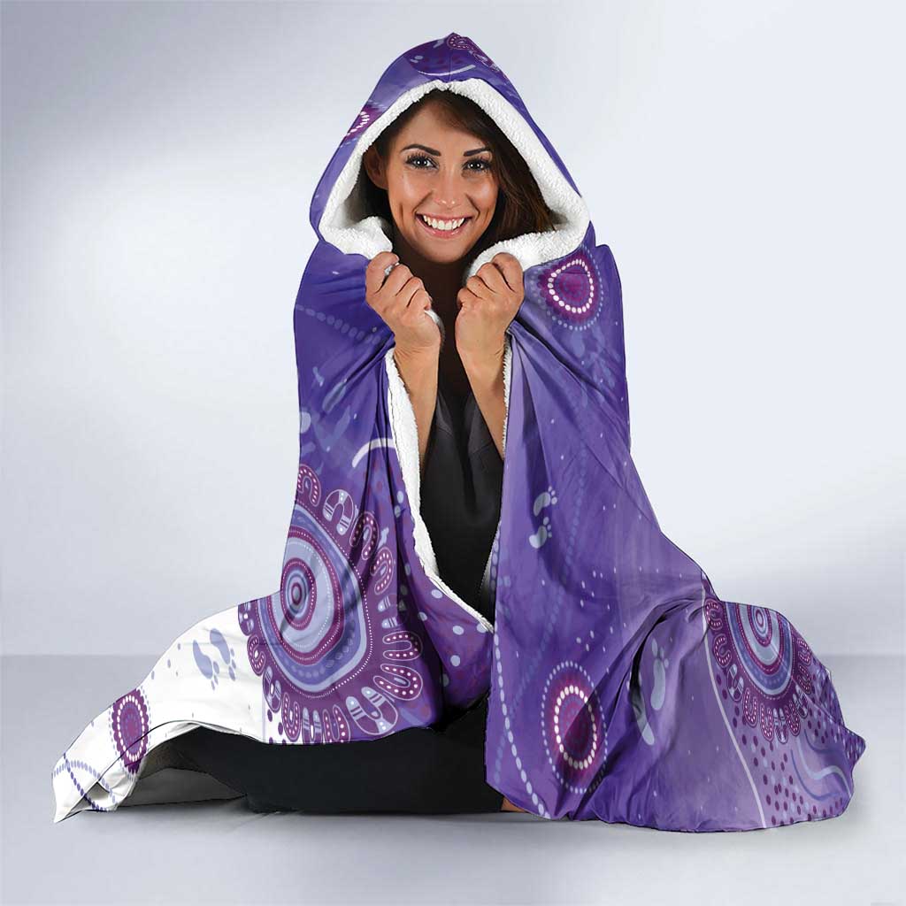 NAIDOC Week 2026 Hooded Blanket 50 Years Deadly Dhari Purple Aboriginal Art