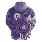 NAIDOC Week 2026 Hoodie 50 Years Deadly Dhari Purple Aboriginal Art