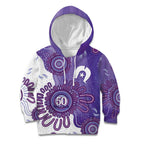 NAIDOC Week 2026 Kid Hoodie 50 Years Deadly Dhari Purple Aboriginal Art