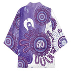 NAIDOC Week 2026 Kimono 50 Years Deadly Dhari Purple Aboriginal Art