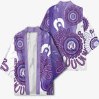 NAIDOC Week 2026 Kimono 50 Years Deadly Dhari Purple Aboriginal Art