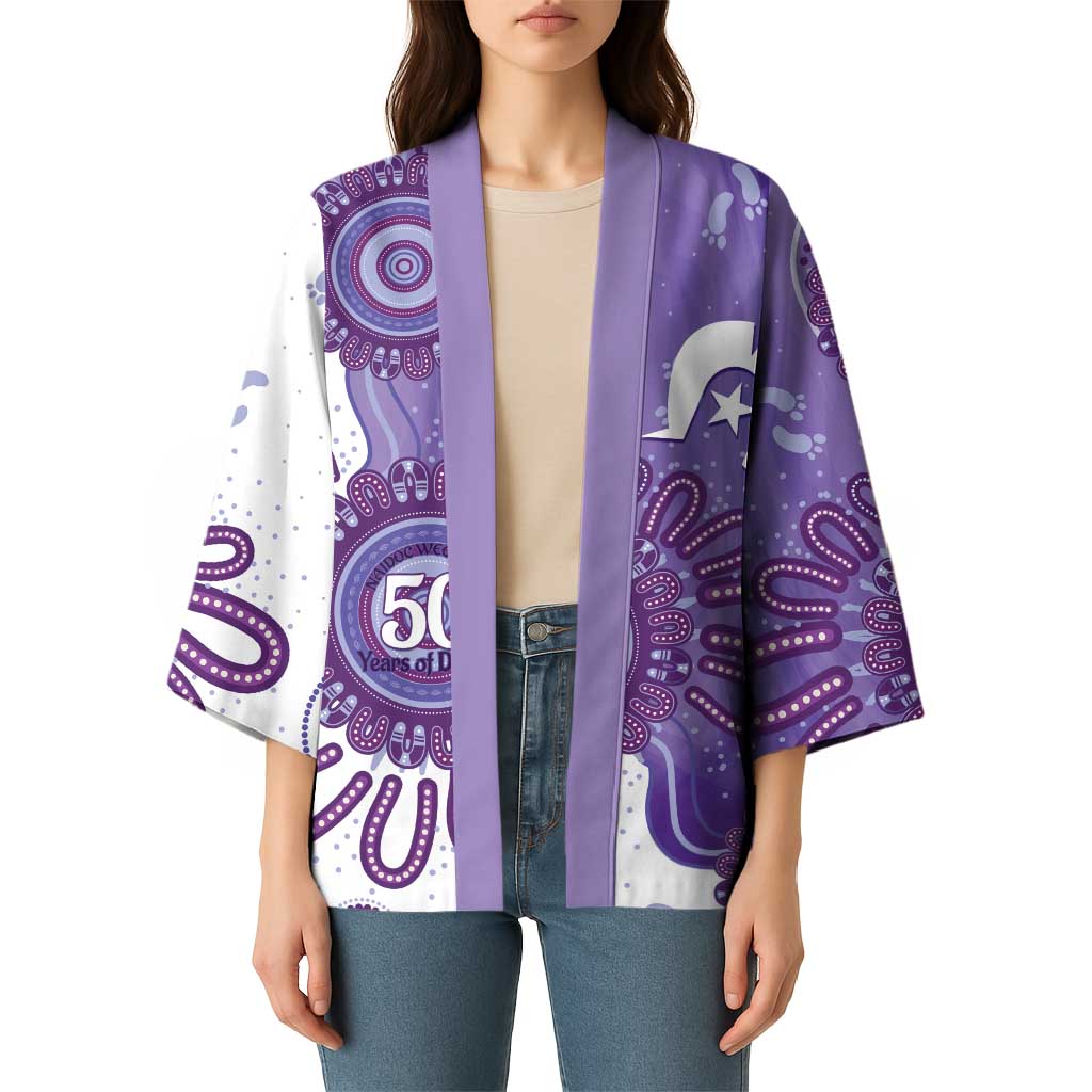 NAIDOC Week 2026 Kimono 50 Years Deadly Dhari Purple Aboriginal Art