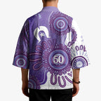 NAIDOC Week 2026 Kimono 50 Years Deadly Dhari Purple Aboriginal Art