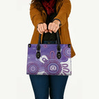 NAIDOC Week 2026 Leather Bag 50 Years Deadly Dhari Purple Aboriginal Art