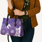 NAIDOC Week 2026 Leather Bag 50 Years Deadly Dhari Purple Aboriginal Art