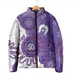 NAIDOC Week 2026 Padded Jacket 50 Years Deadly Dhari Purple Aboriginal Art