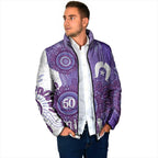 NAIDOC Week 2026 Padded Jacket 50 Years Deadly Dhari Purple Aboriginal Art