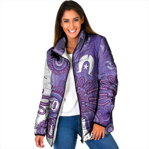 NAIDOC Week 2026 Padded Jacket 50 Years Deadly Dhari Purple Aboriginal Art