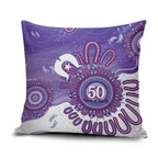 NAIDOC Week 2026 Pillow Cover 50 Years Deadly Dhari Purple Aboriginal Art