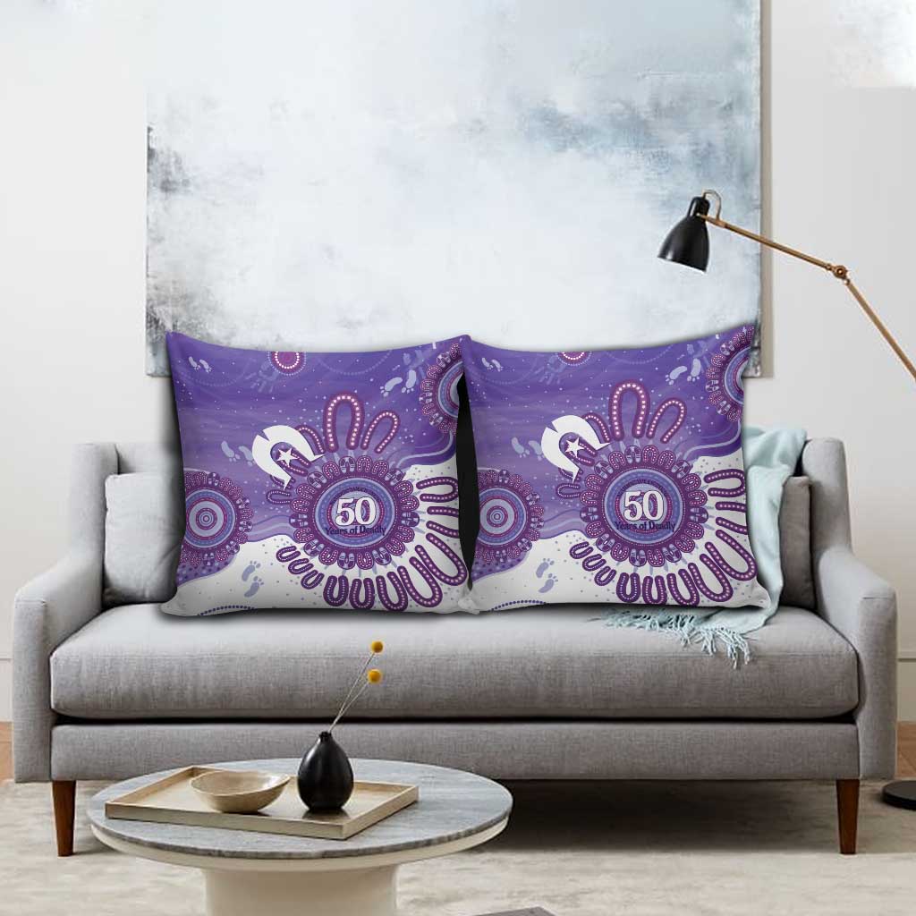 NAIDOC Week 2026 Pillow Cover 50 Years Deadly Dhari Purple Aboriginal Art