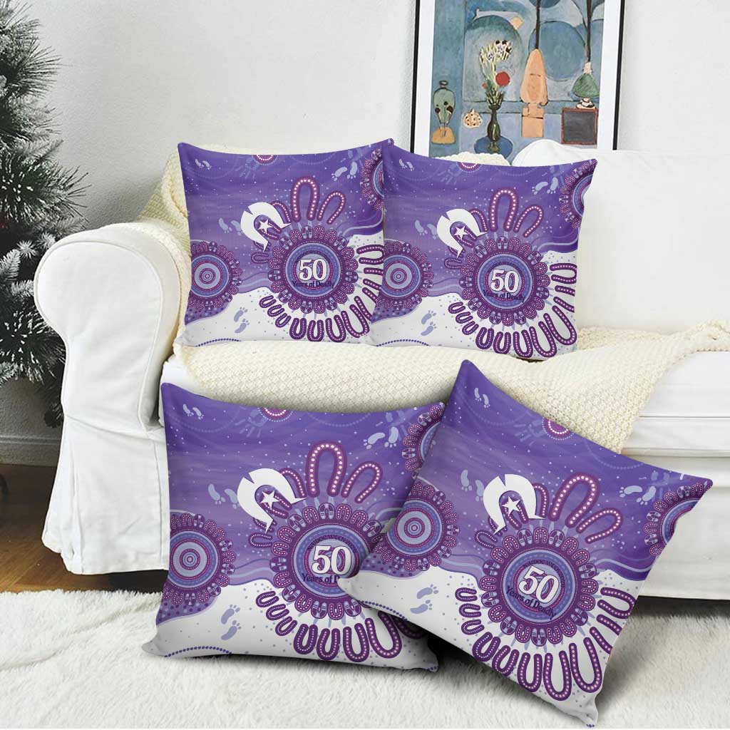 NAIDOC Week 2026 Pillow Cover 50 Years Deadly Dhari Purple Aboriginal Art