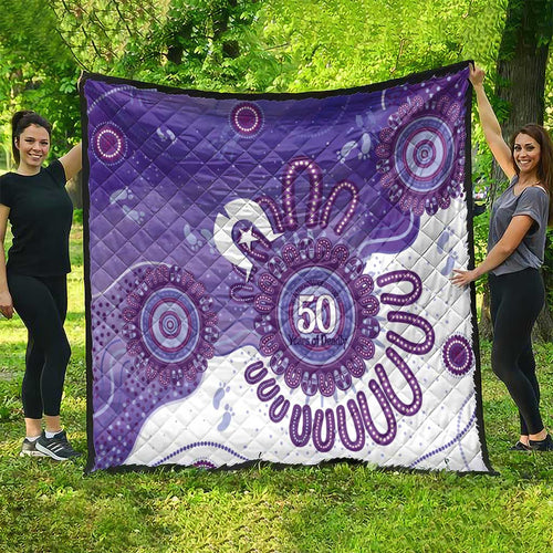 NAIDOC Week 2026 Quilt 50 Years Deadly Dhari Purple Aboriginal Art