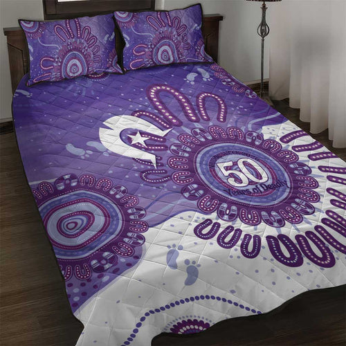 NAIDOC Week 2026 Quilt Bed Set 50 Years Deadly Dhari Purple Aboriginal Art