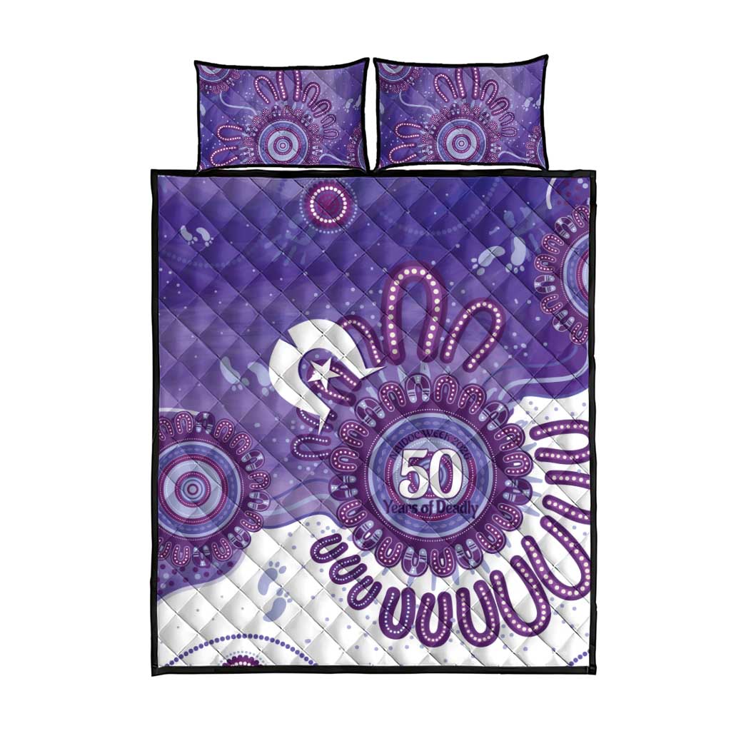 NAIDOC Week 2026 Quilt Bed Set 50 Years Deadly Dhari Purple Aboriginal Art