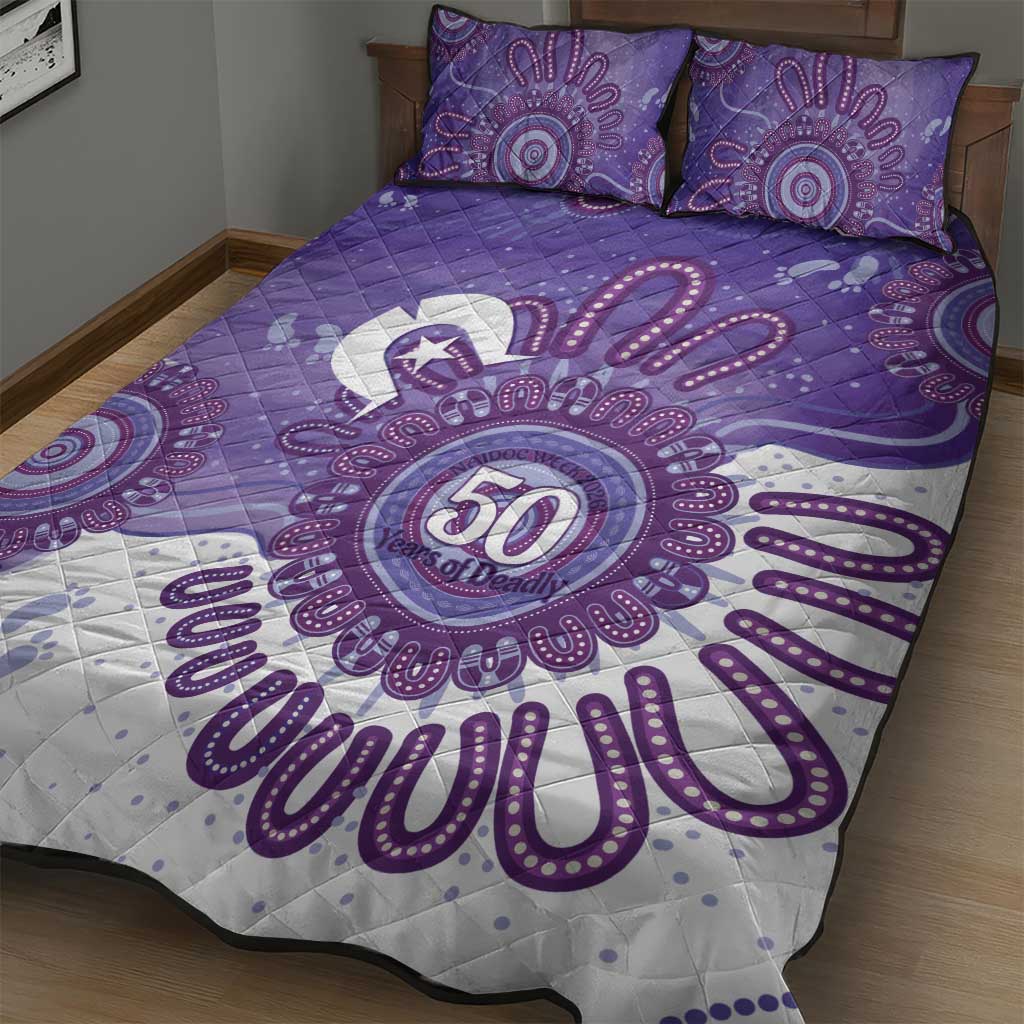 NAIDOC Week 2026 Quilt Bed Set 50 Years Deadly Dhari Purple Aboriginal Art