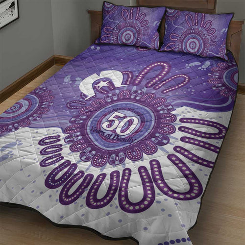 NAIDOC Week 2026 Quilt Bed Set 50 Years Deadly Dhari Purple Aboriginal Art