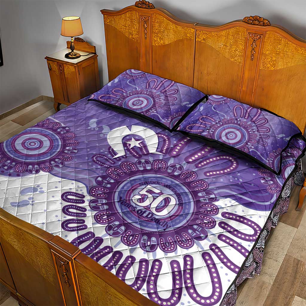 NAIDOC Week 2026 Quilt Bed Set 50 Years Deadly Dhari Purple Aboriginal Art