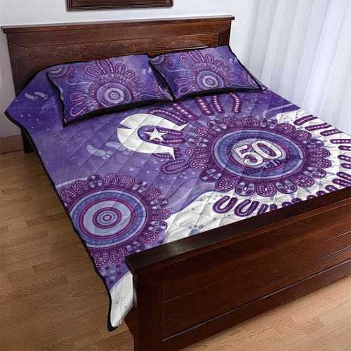NAIDOC Week 2026 Quilt Bed Set 50 Years Deadly Dhari Purple Aboriginal Art