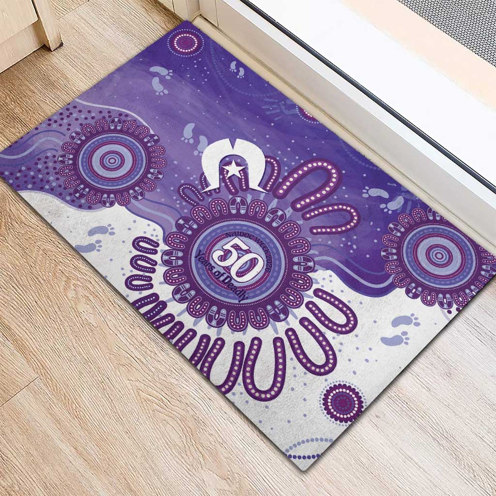 NAIDOC Week 2026 Rubber Doormat 50 Years Deadly Dhari Purple Aboriginal Art
