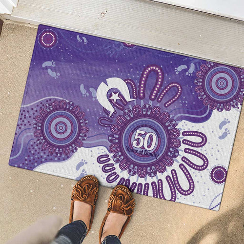 NAIDOC Week 2026 Rubber Doormat 50 Years Deadly Dhari Purple Aboriginal Art