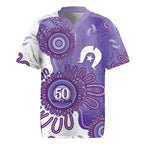 NAIDOC Week 2026 Rugby Jersey 50 Years Deadly Dhari Purple Aboriginal Art