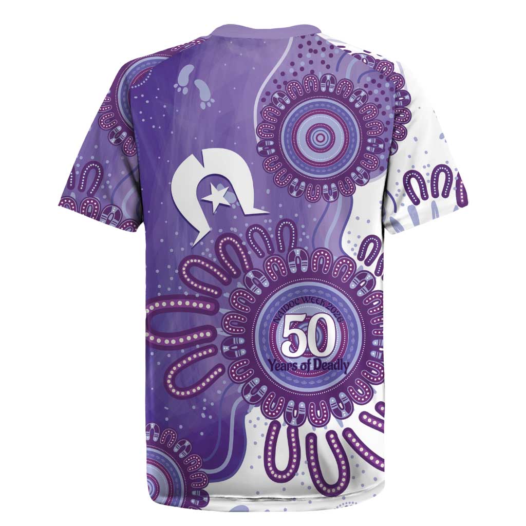 NAIDOC Week 2026 Rugby Jersey 50 Years Deadly Dhari Purple Aboriginal Art